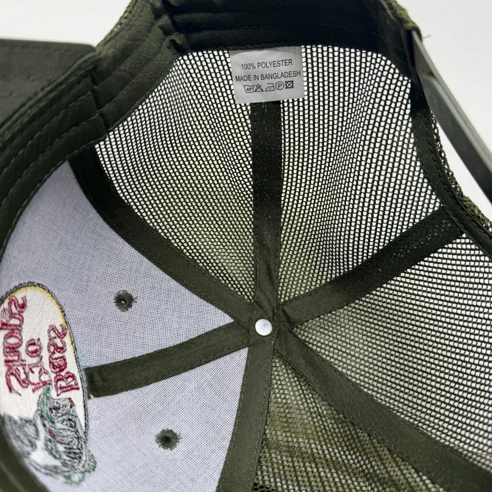 Bass Pro Shops Trucker Hat Mens OSFM Club Logo Olive Green Fishing EUC